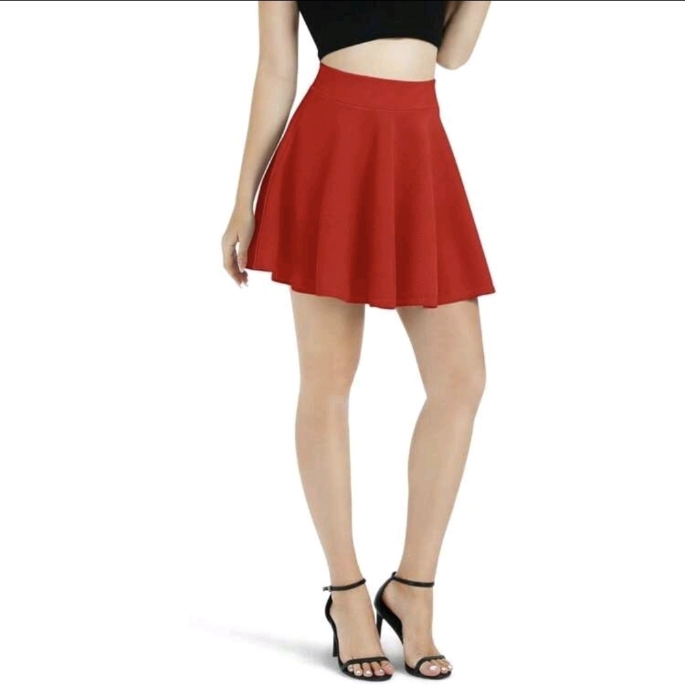 Urban CoCo Red Flared Women's Skirt
